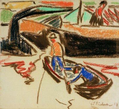 Barge and Dinghy by Ernst Ludwig Kirchner
